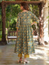Bottle Green Pure Cotton Floral Printed A-line Kurta Pant Set